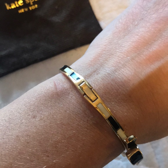 Kate Spade black and white gold bow bangle - Picture 3 of 5